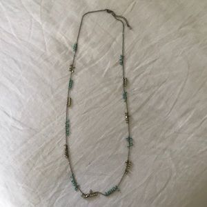 Turquoise and Gold Beaded Necklace